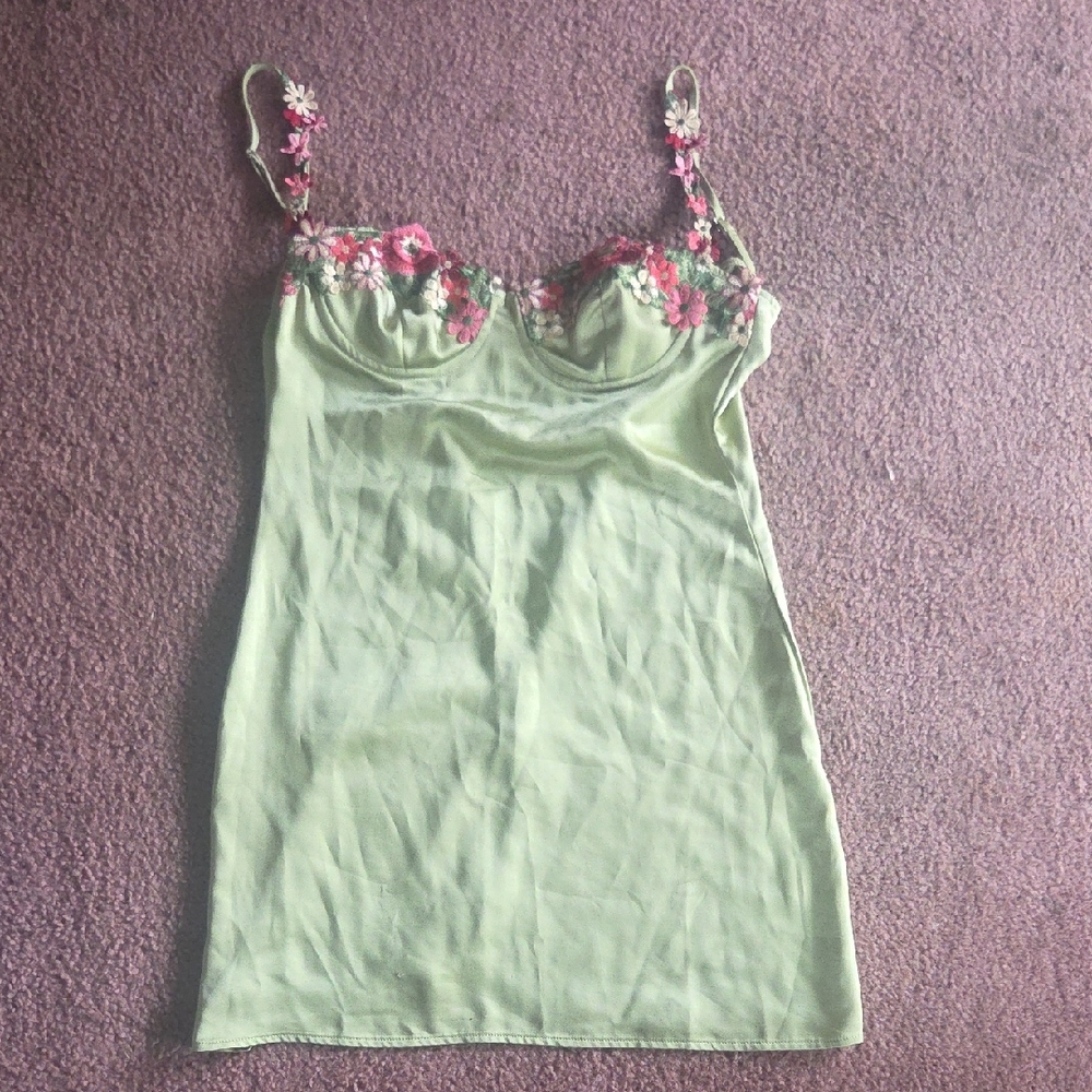 Princess Polly Green Floral Slip Dress